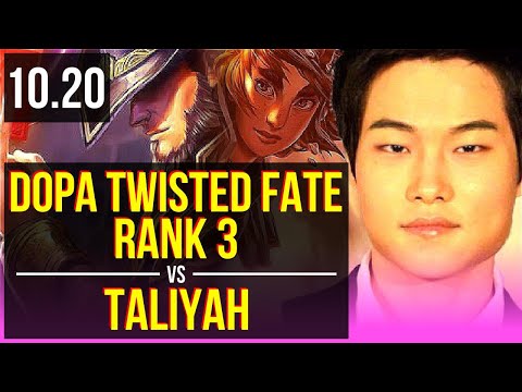 Dopa TWISTED FATE vs TALIYAH (MID) | Rank 1 Twisted Fate, Rank 3 | KR Challenger | v10.20
