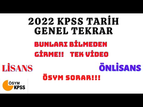 , title : '2022 Kpss Tarih En Genel Tekrar |Ösym Sorar'
