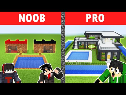 NOOB vs PRO: MODERN HOUSE BUILD CHALLENGE PART 3 | Minecraft(Tagalog)