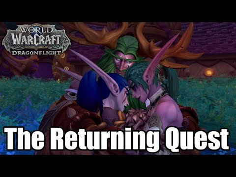 Malfurion and Tyrande In Game Cutscene In The Returning Quest Line in Patch 10.2.5