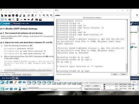 Lab 2.4.11 - Packet Tracer - Modify Single-Area OSPFv2