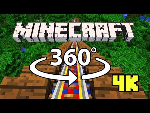 Minecraft [VR] 360° 4K 60 Fps - ROLLER COASTER | Jungle Rush