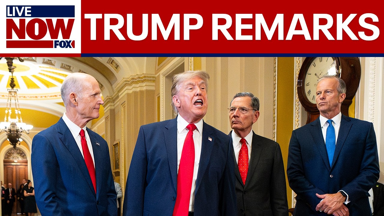 President Trump speaks after meeting with GOP Senators