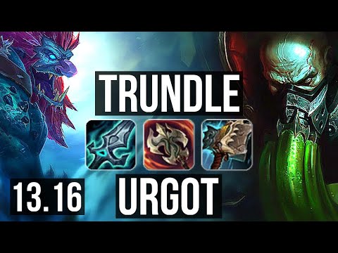 TRUNDLE vs URGOT (TOP) | 7 solo kills, 1000+ games, 7/1/2, 1.3M mastery | EUW Master | 13.16