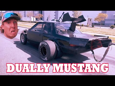 I built a Dually Mustang for the AWD vs RWD Drag Race Part 1