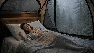A CHUVA CÁI LÁ FORA, O SONO AQUI DENTRO 🏕️ Som de Chuva na Barraca na Floresta com Trovões a Noite 💤