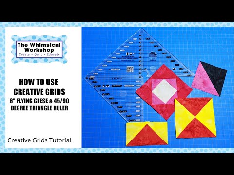 How to use Creative Grids 6 inch Flying Geese and 45|90 Degree Triangle Ruler | Heidi Pridemore