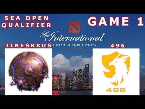Team Jinesbrus vs 496 Gaming Game 1 The International Open Qualifiers 2019