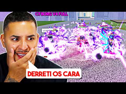 I got the Cyborg V4 fully upgraded and hunted teams in Blox Fruits 🔥🥵🤖