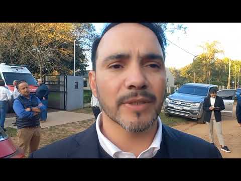 Juan Pablo Valdés, candidato a gobernador de Corrientes, en la inauguración del hospital de Loreto