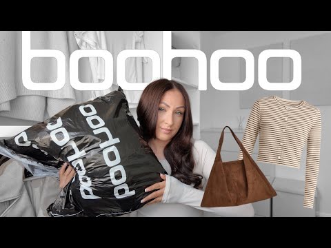 BOOHOO WINTER TRY ON HAUL ❄️ *new in* striped tops, faux suede bag & party season outfit inspo