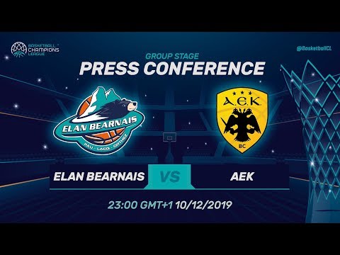 EB Pau-Lacq-Orthez v AEK - Press Conference - Basketball Champions League 2019-20