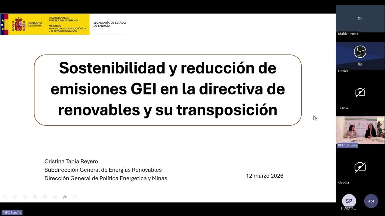 Sostenibilidad y reducción de emisiones GEI | WEBINAR PEFC RED III MARZO 2026.