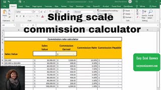 How to create Sliding Scale Commission Calculator for decreasing percentages in Excel