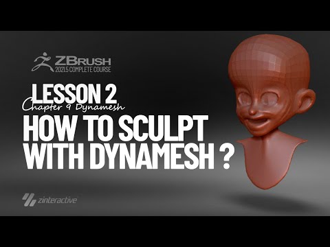 How to Sculpt With Dynamesh in Zbrush? | Lesson 2 | Chapter 9 | Zbrush 2021.5 Essentials Training