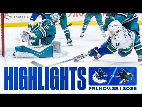 Game in 10 | Canucks at Sharks Highlights (Nov 28, 2025)