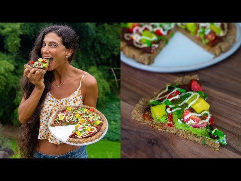 BEST RAW VEGAN PIZZA RECIPE! 🍕 Deep Dish with Marinara, Pesto & Cheese! 🧀 FullyRaw