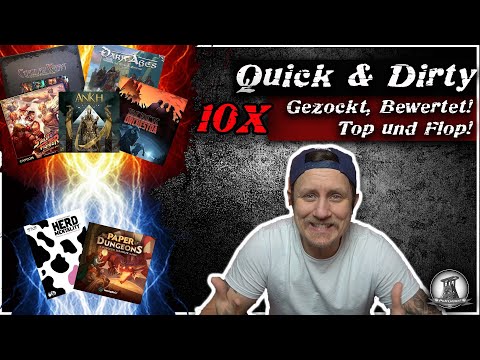 Quick & Dirty #10 | 10  Brettspiele gezockt und kurz bewertet! Top und Flop + Auflösung Gewinnspiele