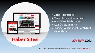 Web Yazılım, Haber Scripti Yazılımı (Google News Uyumlu ve 9 Adet Habe