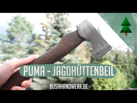 Puma - Jagdhüttenbeil Damast | Kompaktes Bushcraft Beil | Bushhandwerk.de - Dein OutdoorShop