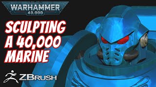 Warhammer 40000 Space Marine 3D sculpt in ZBrush - a Fanart tribute personal CAD challenge by VOGMAN