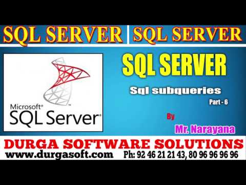 Sql Server tutorial || onlinetraining||sql subqueries Part-6 by Narayana