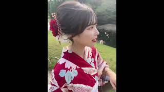 ガールズバー勤務姿から浴衣姿にドレスアップ！