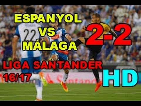 Resumen de RCD Espanyol vs Málaga CF (2-2) Liga Santander 16/17