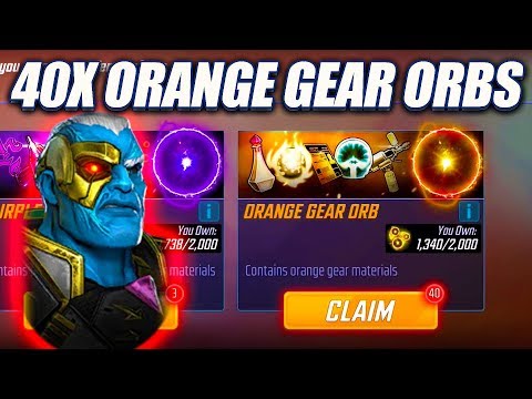 EPIC 40x ORANGE GEAR ORB OPENING! - Marvel Strike Force
