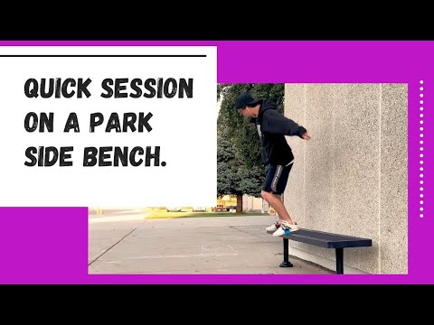 Quick session on a park side bench | Skidz Grindplates