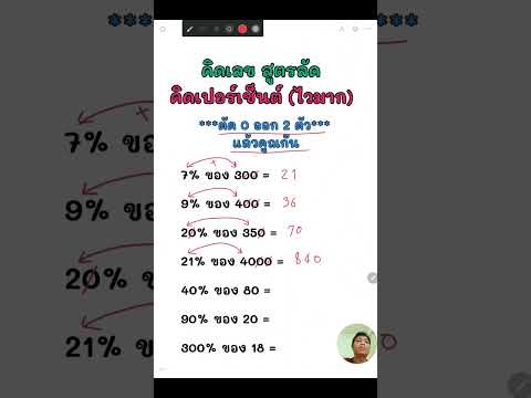 การคิดเปอร์เซ็น (ไวมาก) คิดเลขสูตรลัด - เรียนคณิตศาสตร์