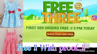 Firstcry free@three is real..!! Products worth Rs 1500/With proof/Babyhug dresses /
