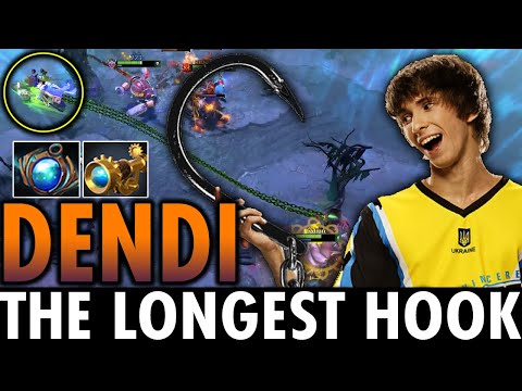 When DENDI PUDGE get the LONGEST RANGE HOOK IN DOTA 2 | Genius Pudge