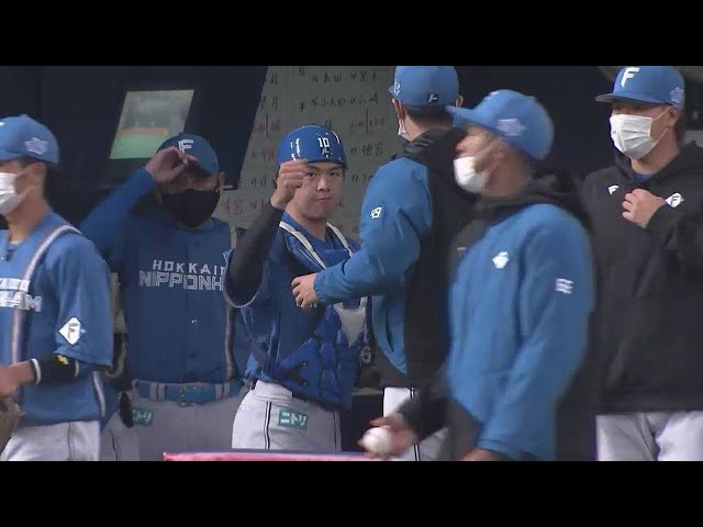 【4回裏】ファイターズ・清水優心の正確な送球で盗塁阻止!! 2022年4月2日 オリックス・バファローズ 対 北海道日本ハムファイターズ