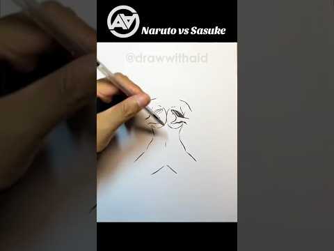 How to draw Naruto vs Sasuke ✍️🔥 #drawing #art #naruto #sasuke #anime