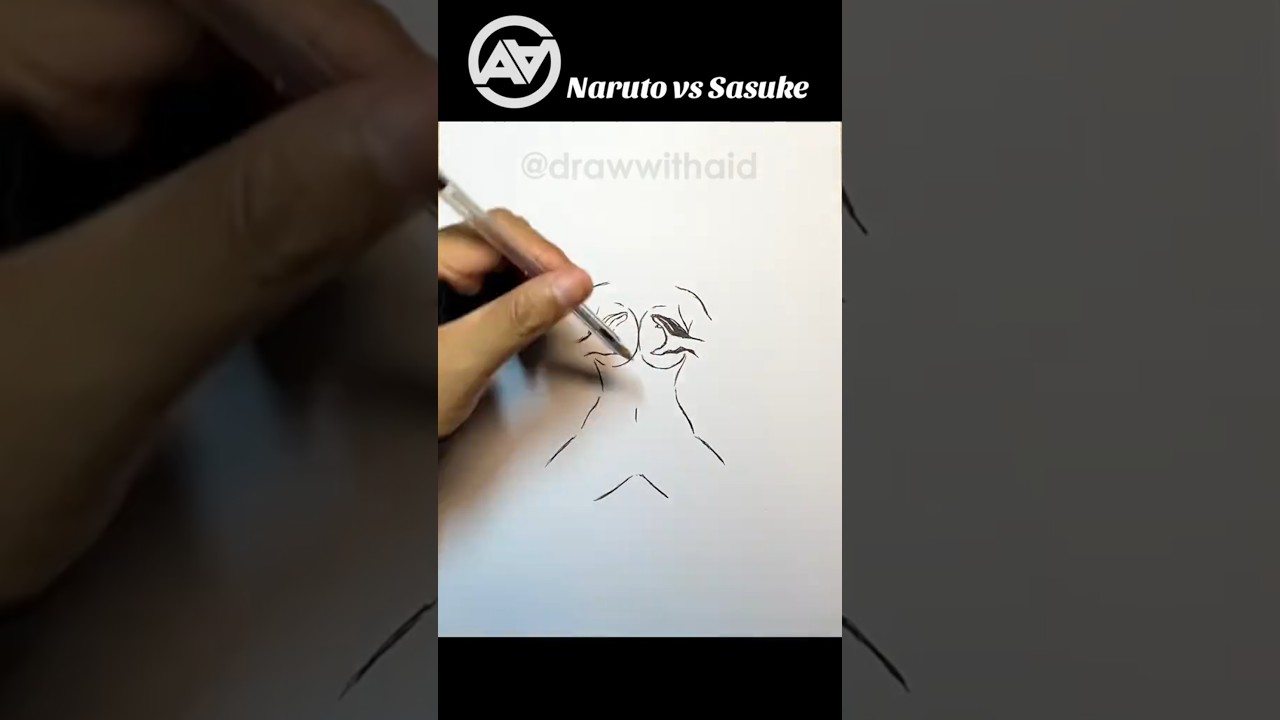 How to draw Naruto vs Sasuke ✍️🔥 #drawing #art #naruto #sasuke #anime
