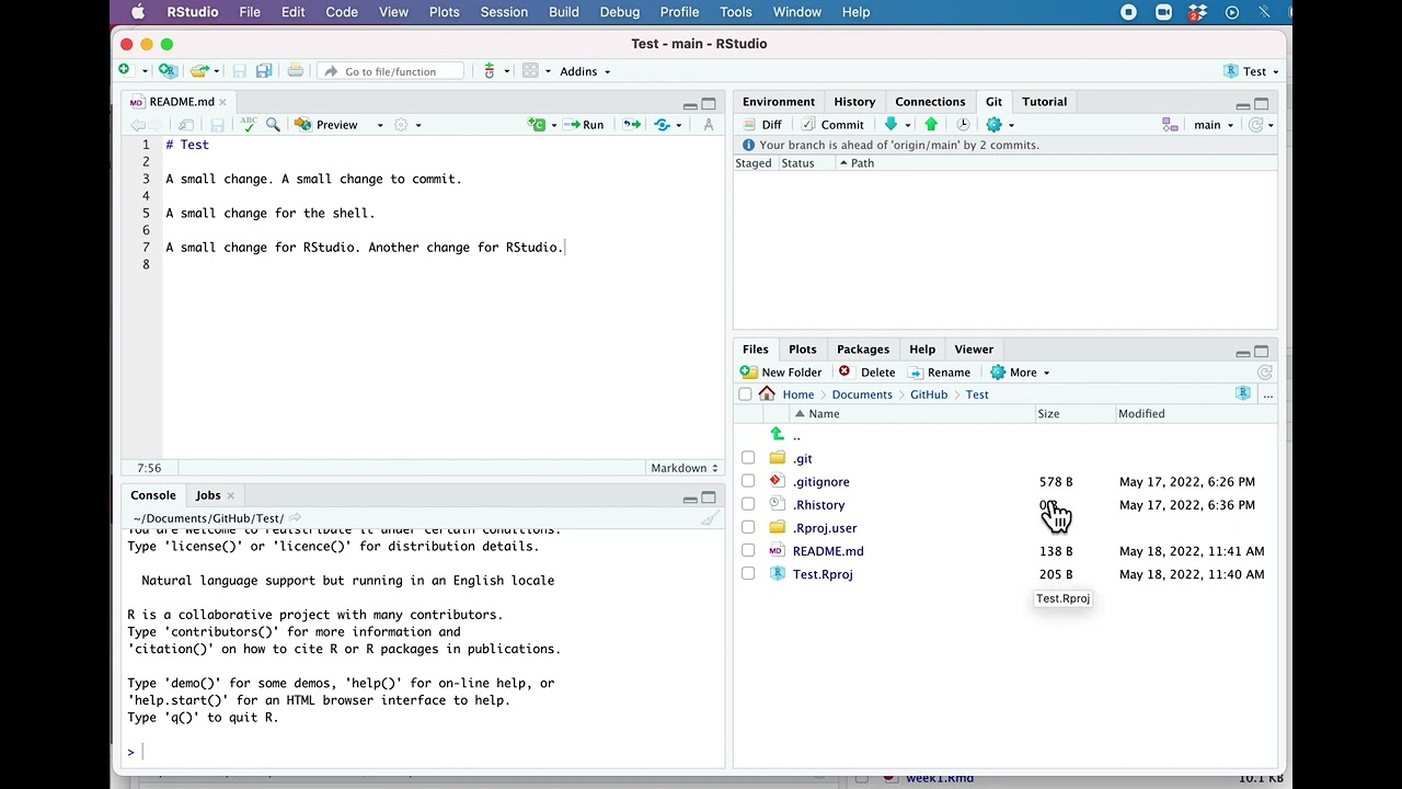 Skill 4: Push commits to GitHub: RStudio