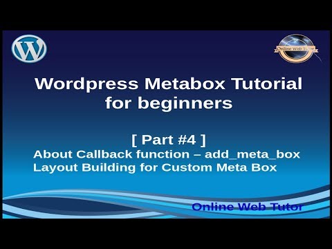 Wordpress Metabox Tutorial for beginners from scratch Part 4 | add meta box callback function