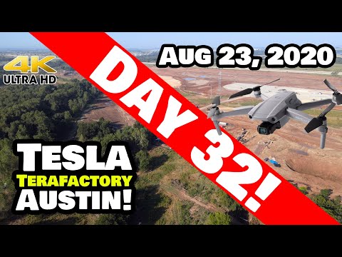 Tesla Gigafactory Austin 4K 8/23/20 - Tesla Terafactory Austin Texas - Time-Lapse Mania Edition!