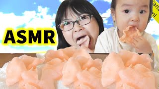 ASMR　咀嚼音　業務スーパーのえびせん食べてみた♪揚げる様子がたのしい！サクサク美味しい！ #ASMR #咀嚼音 #業務スーパー #えびせん