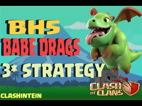 "MASS BABY DRAGONS"-BUILDER HALL 5 PUSHING THREE STAR ATTACK STRATEGY | CLASH OF CLANS | 2017