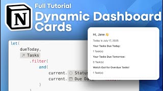 How to Create Dynamic Notion Dashboard Cards | Complete Tutorial with Formulas & Relations