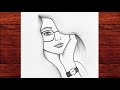 Easy Girl With Glasses Drawing Simple Step By Step Face Sketch Tutorial For Beginners