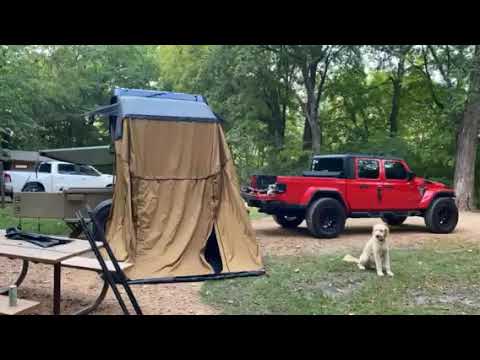 setting up the new trailer