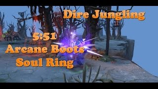 Dota 2 Howto Jungle 6.88 - Dark Seer 5:51 Soul Ring + Arcane Boots - Dire Guide