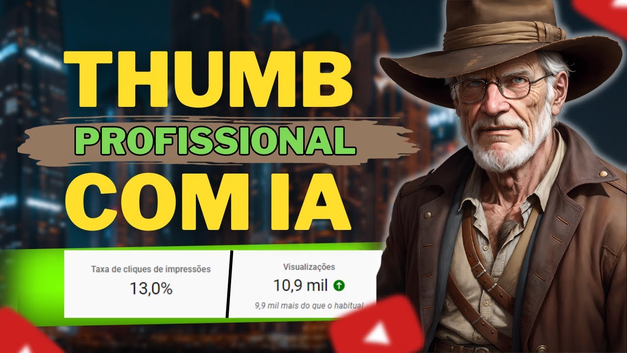 APRENDA A Fazer THUMBNAIL Profissional de graça com INTELIGÊNCIA ARTIFICIAL (PARA QUALQUER NICHO)