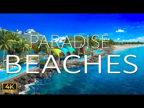 PARADISE BEACHES IN 4K DRONE FOOTAGE ULTRA HD - Beautiful Beach Landscapes Footage UHD