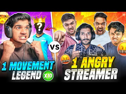 NO 1 👑MOVEMENT KING vs 1 ANGRY🤬 STREAMER | 😱NEW LEGEND | 1 v 4🔥| FREE FIRE IN TELUGU #dfg #freefire