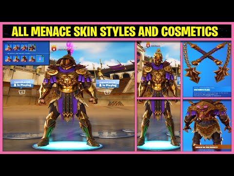 Unlocking All MENACE Skin Styles, Light Helmet Plume, Shield of the Mighty, Victor's Flail -Fortnite
