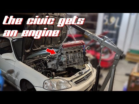 Ep017 New engine for the AWD Civic project goes in!